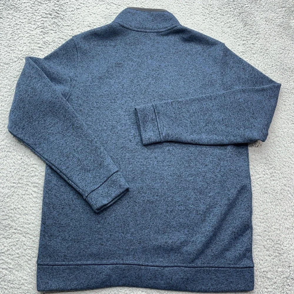 Eddie Bauer Radiator Fleece‎ 1/4 Snap Mens Large Blue Mock Neck Pullover Sweater